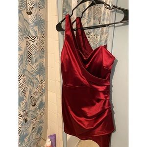 Red Mini Silk Dress